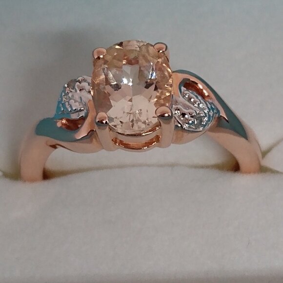 Genuine morganite ring, size 6 - Picture 2 of 9